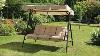 Outdoor Hammock Swing Bed Canopy Wood Swinging Patio Furniture Daybed 2 Person.